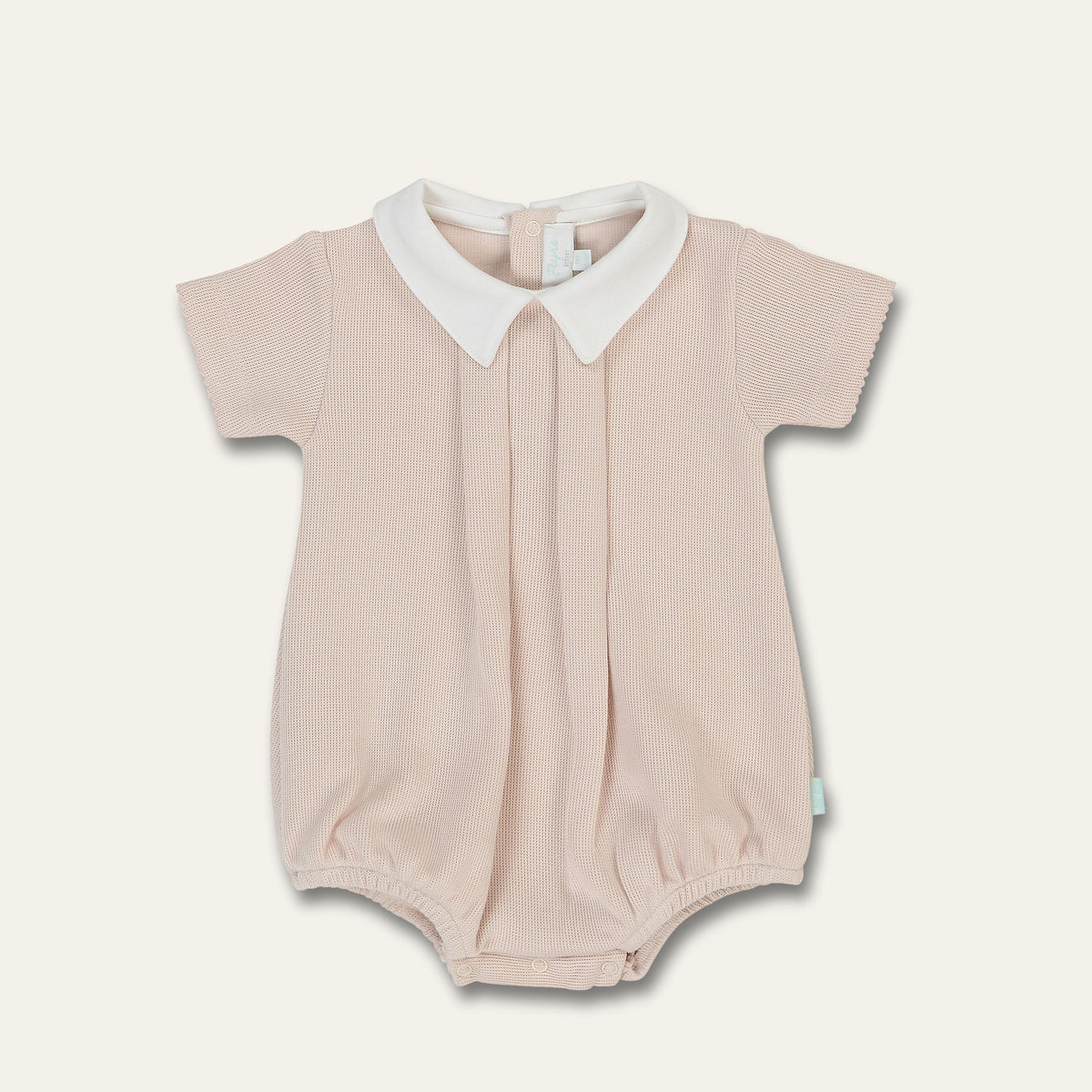 Boy's Bubble Romper with Shirt Collar